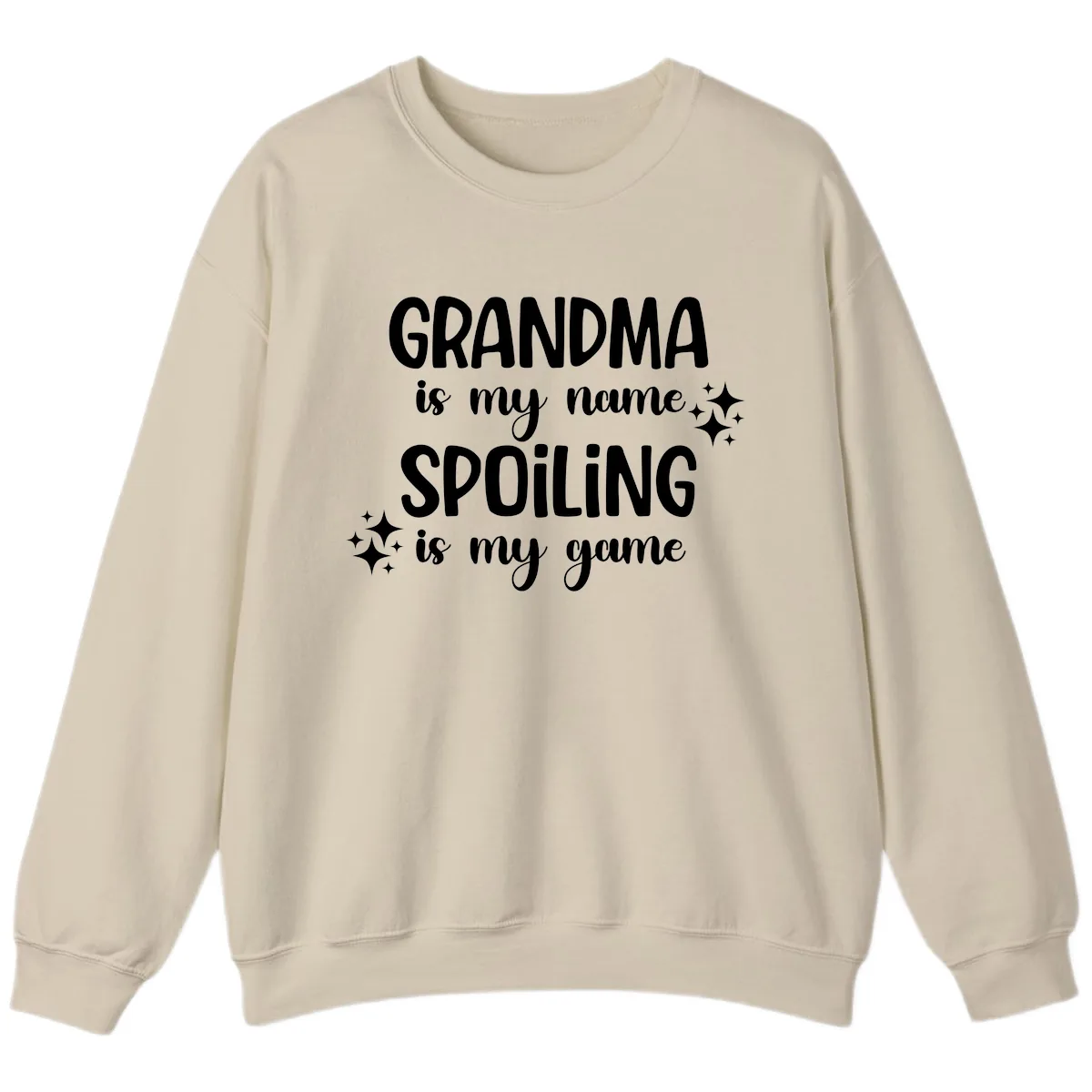 Grandma Is My Name Spoiling Is My Game Sweatshirt in Sand